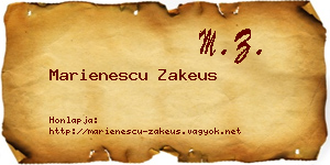 Marienescu Zakeus névjegykártya